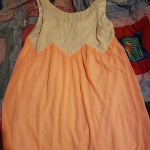 Peach design dress